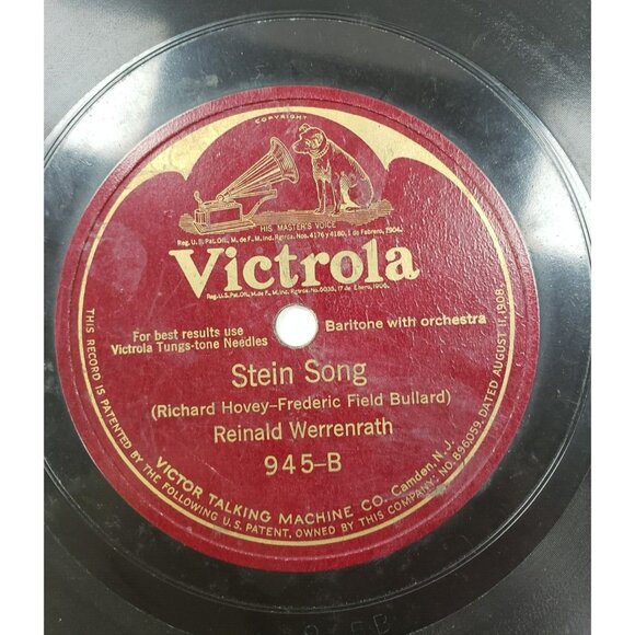 Record 78 RPM Vinyl Record- Reinald Werrenrath- Brown October Ale/ Stein Song - Picture 4 of 4